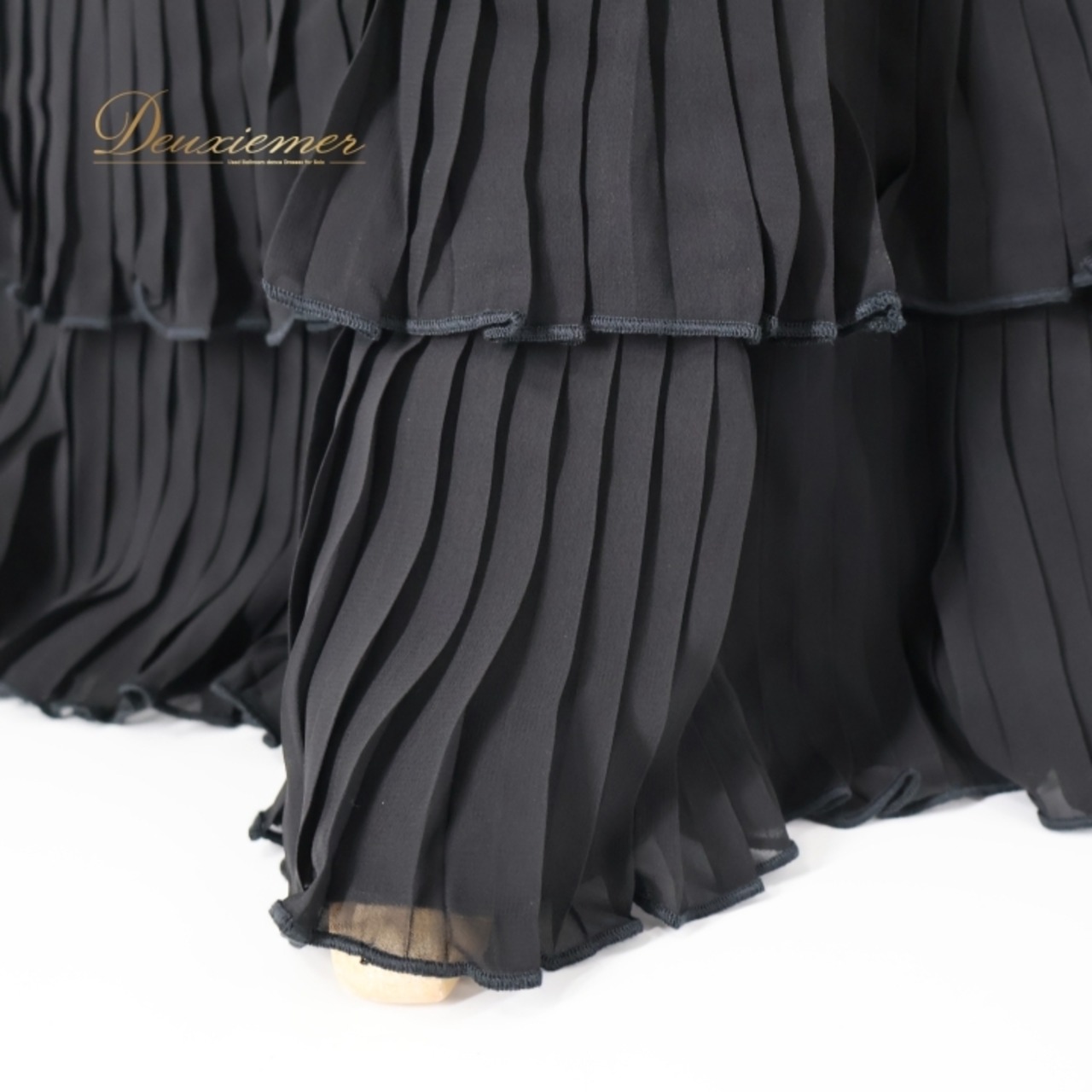 フラメンコ 衣装 ファルダ スカート ブラック系 黒 無地 シンプル ハイウエスト ボランテ フリル プリーツ ペチコート インナー 練習 レッスン 上品 オールブラック ダンス衣装 ステージ イベント
