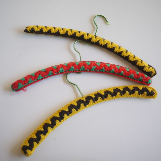 手編みのニットハンガー3本 ヴィンテージ昭和 クロッシェ