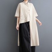 ラインバード イレギュラー ロングシャツ 30042