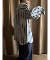 metal stripe design over size remake shirt-4702-5
