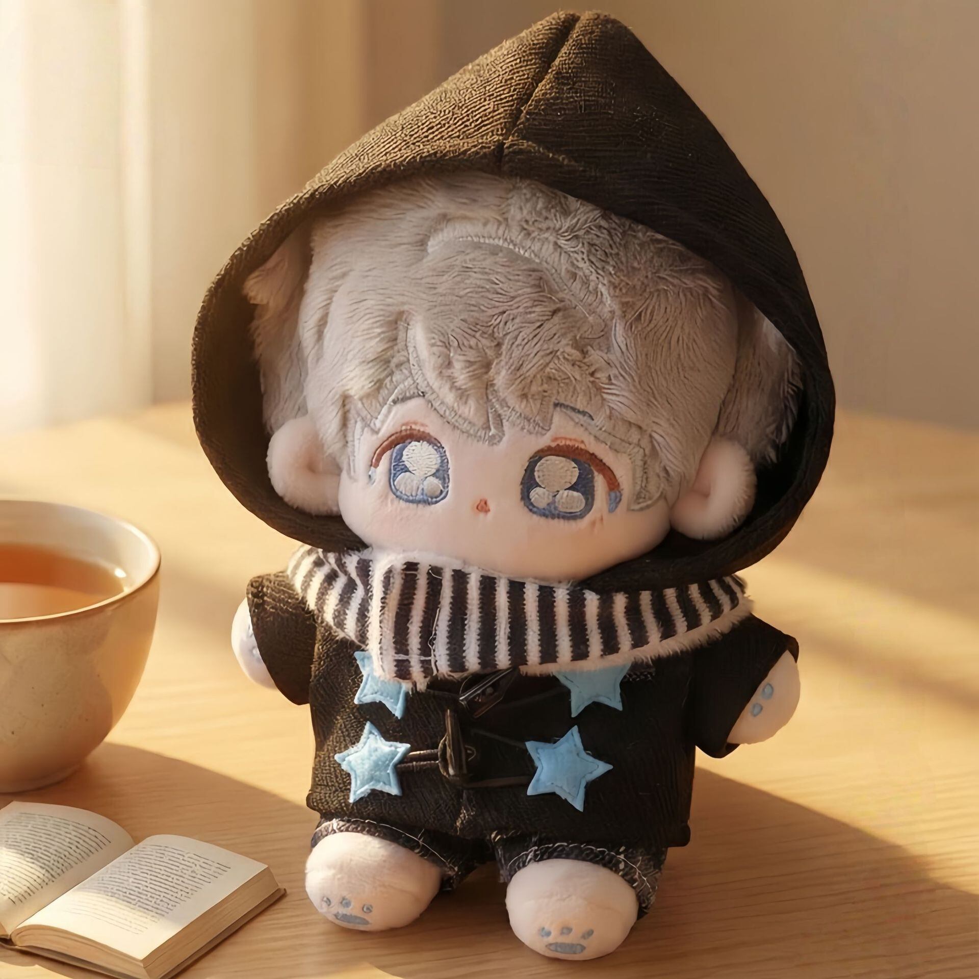 10cmぬいぐるみ用 秋冬 カジュアル フード付きケープ+トップス+パンツ+