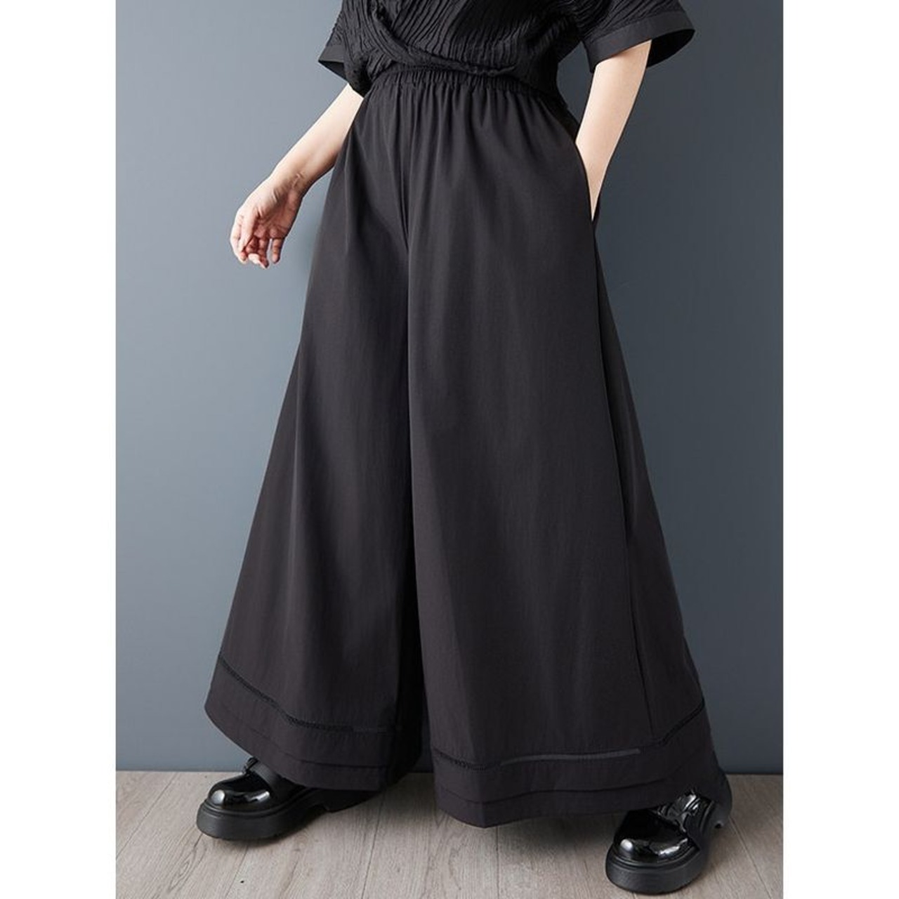 ゆったり フレア ワイドパンツ 00386