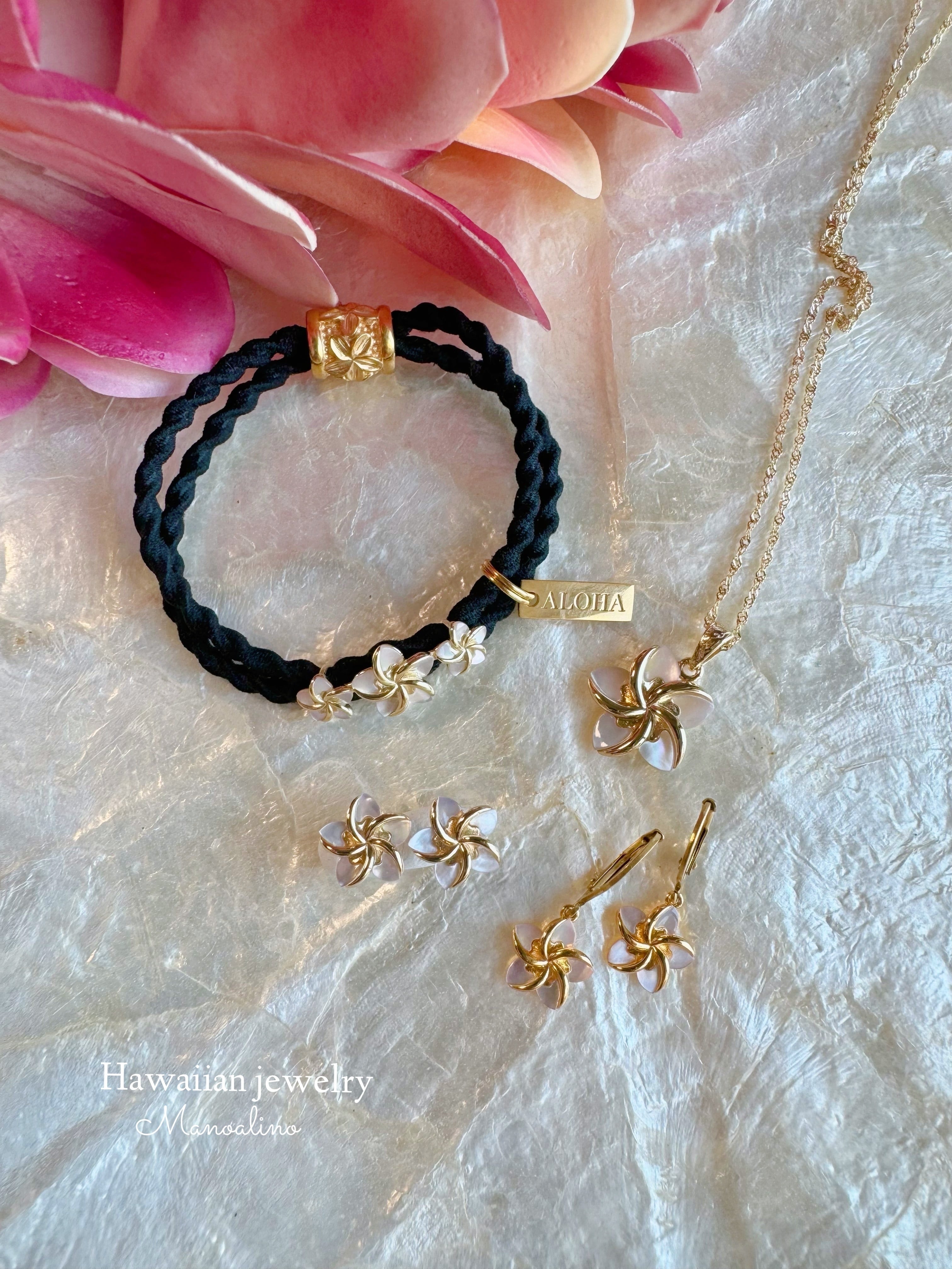 3color】Plumeria Shell hair accessory Hawaiian jewelry(ハワイアン