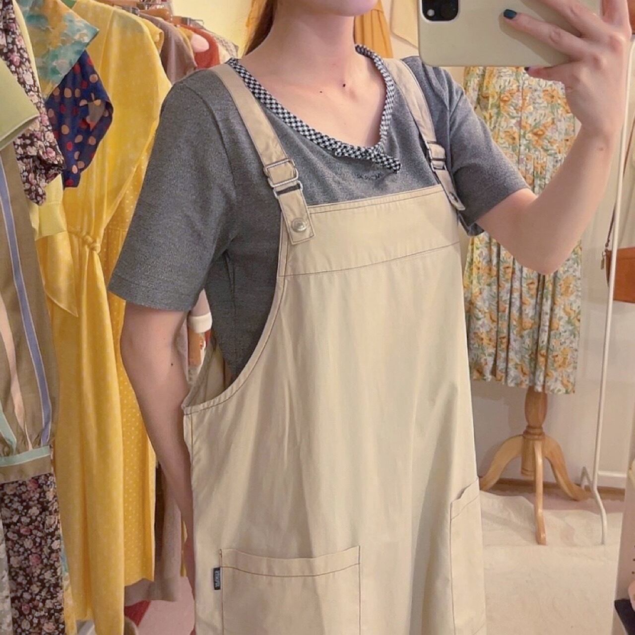 light beige long jumper skirt