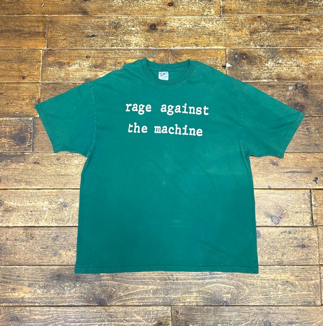 RAGE AGAINST THE MACHINE 火炎瓶 GREEN 90s Hanes XXL | 古着屋NAKA