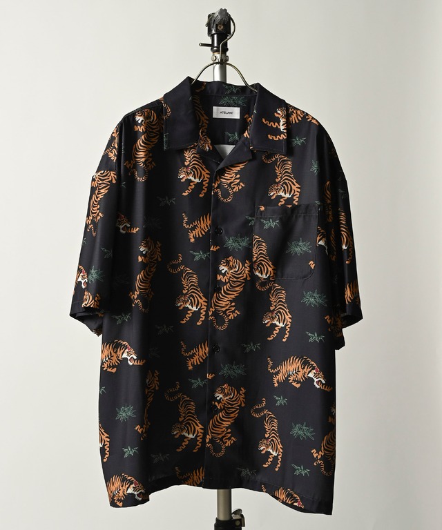 ADAM PATEK floral pattern short sleeve shirt (BLK) AP2315029