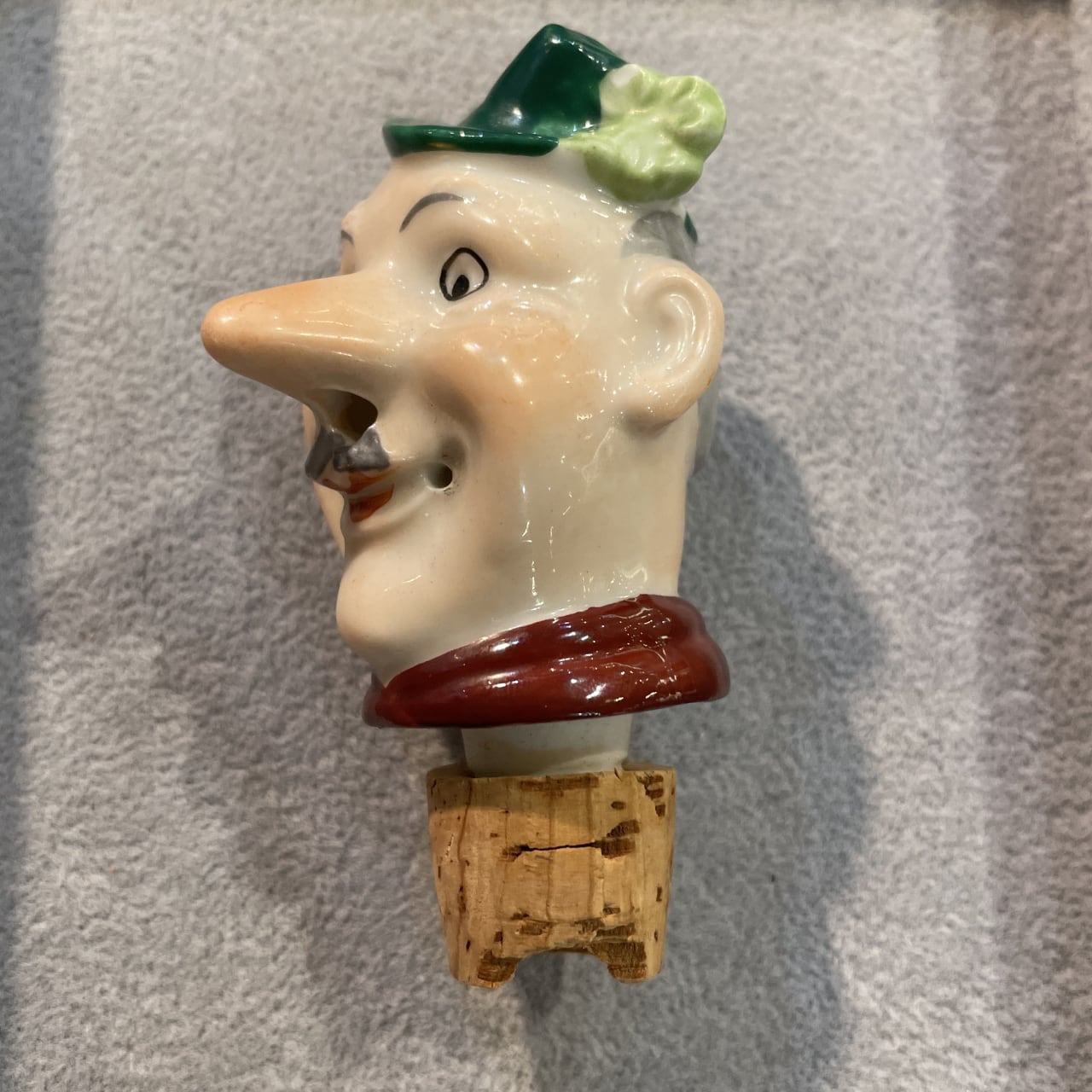 アンティークボトルストッパー 酒飲みの鼻の人