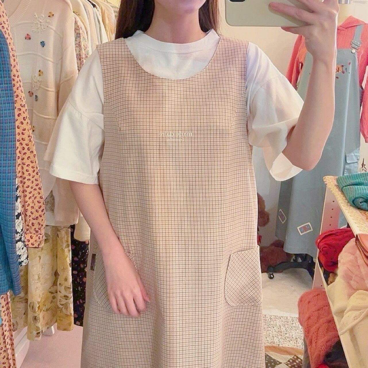 marie claire / yellow check one-piece