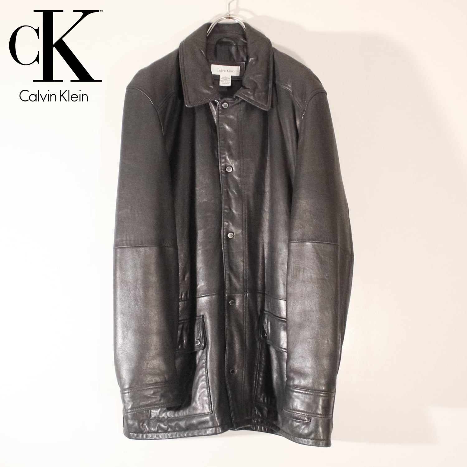 90年代 USA古着 ☆ カルバンクライン 】 90s Calvin Klein lam leather