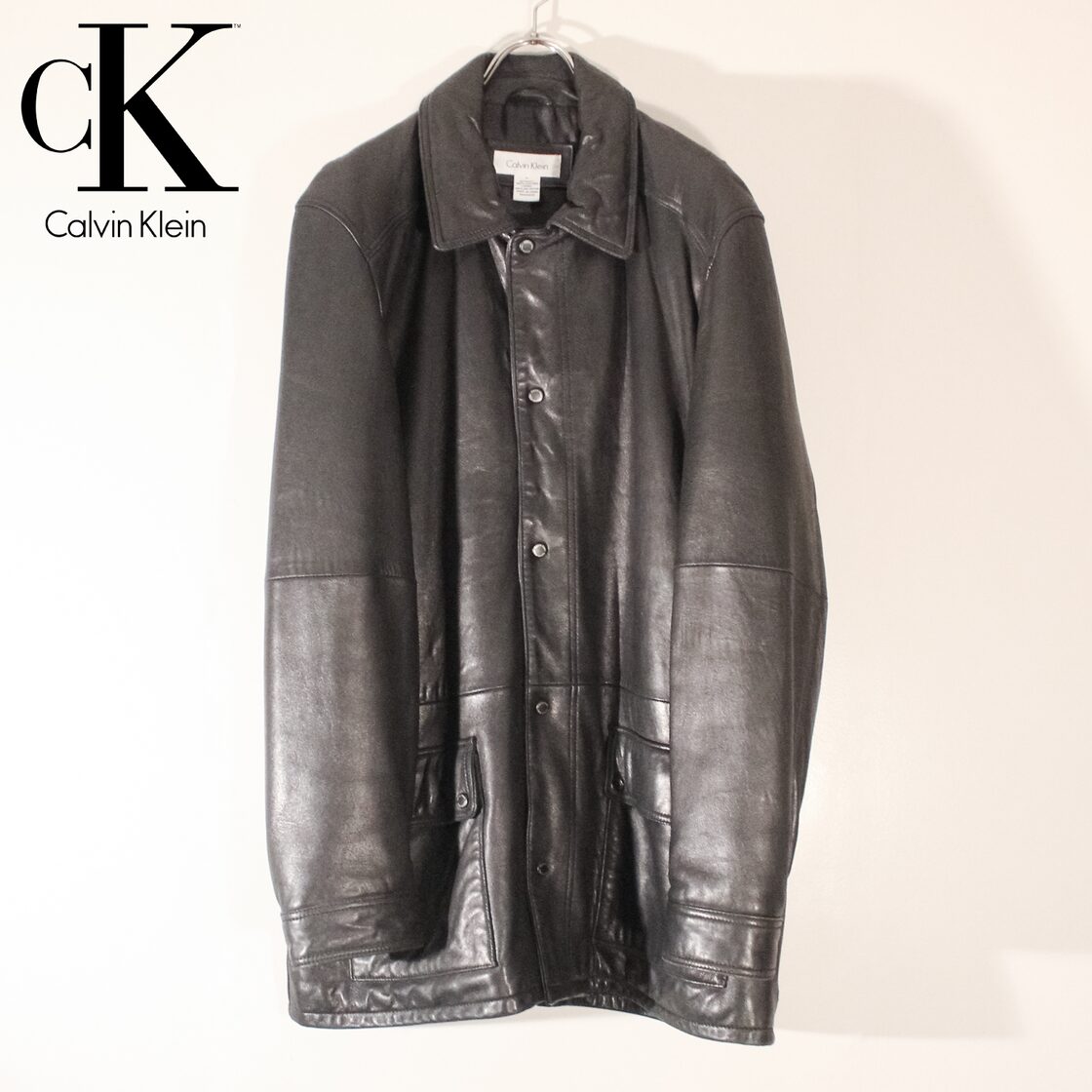 90年代 USA古着 ☆ カルバンクライン 】 90s Calvin Klein lam leather  