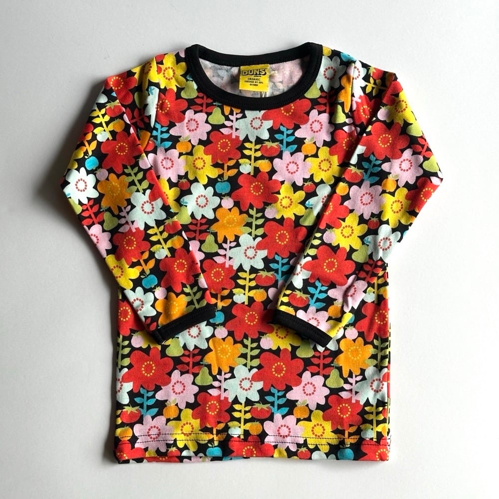 DUNS AOP L/S Tee Flower Pot【92-110cm】Black