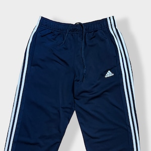 【adidas】トラックパンツ TRACK PANTS ジャージパンツ ジャージ下 パフォーマンスロゴ プリント スリーストライプ アディダス ネイビー US古着