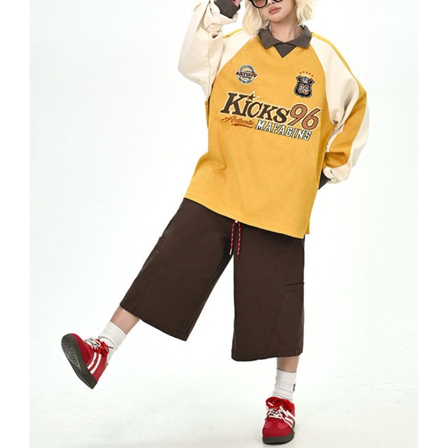 logo design polo sweatshirt　ロゴデザインポロスウェットシャツ　J1680