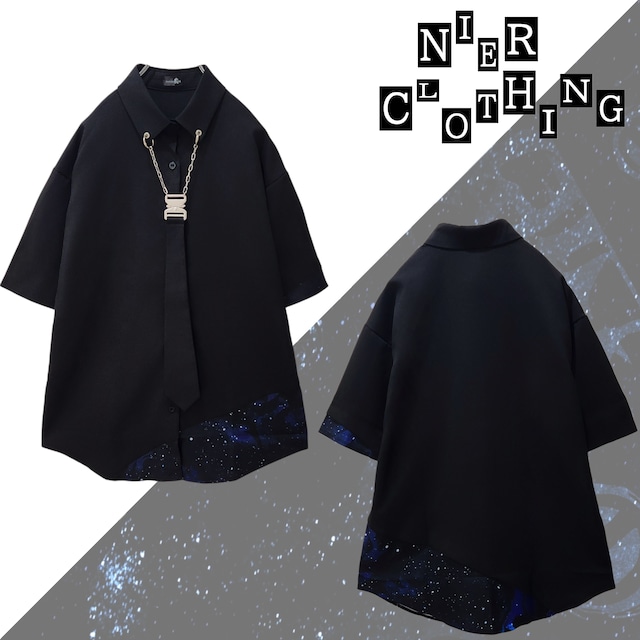 チェーンタイ付き半袖シャツ【NEBULA】
