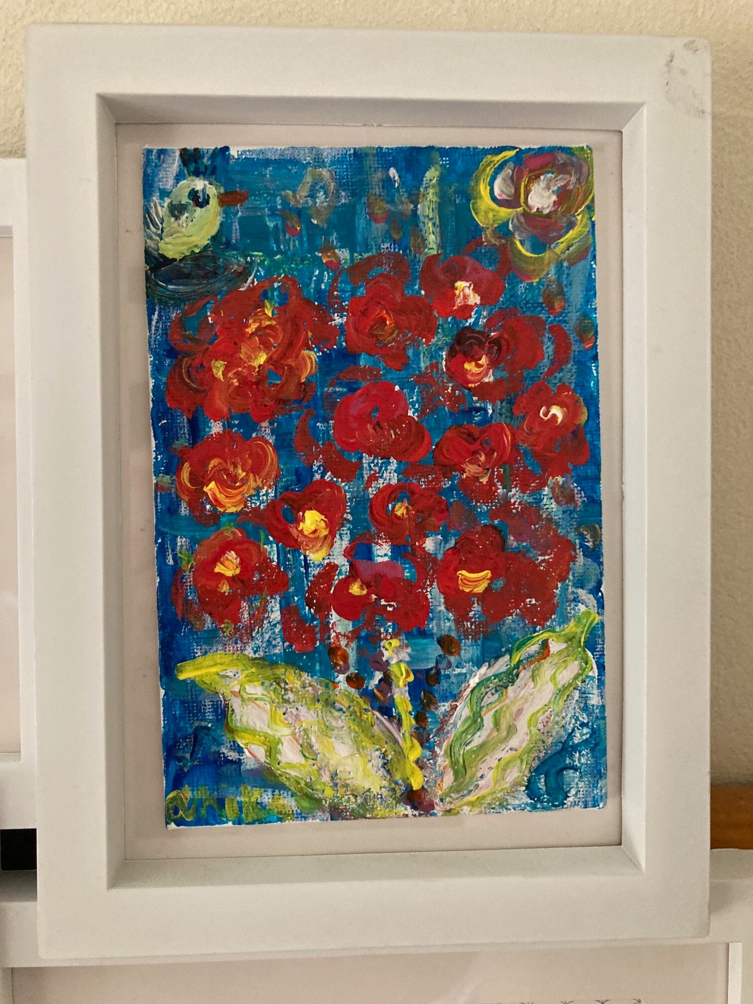 ☆一点もの☆原画ミニ油絵10cm四方】南フランスのベッキーちゃんと