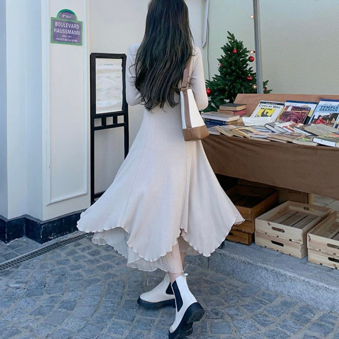 random hem flare dress