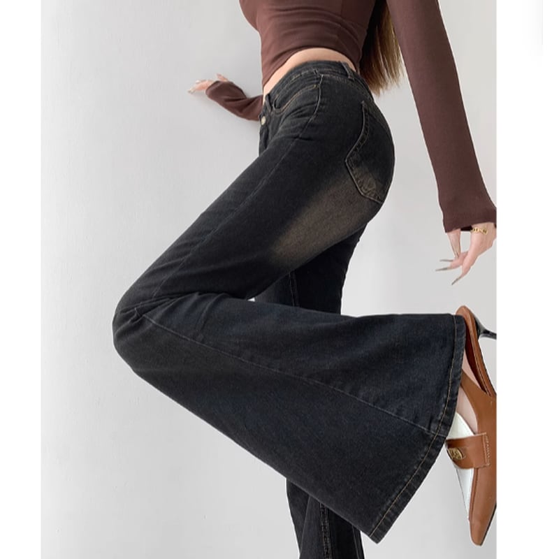 bell-bottom flare pants high waist denim pants la1242