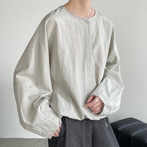 ノーカラーオーバーサイズシャツ 2col 231945