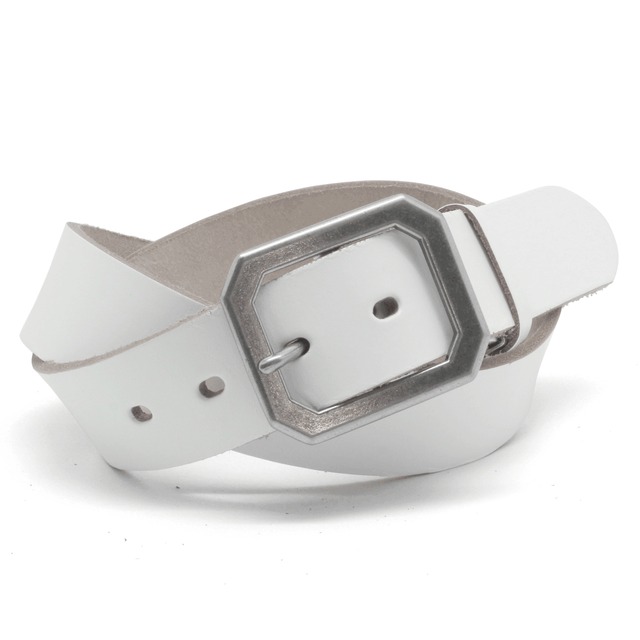 LOCAL WORKS　栃木レザーベルト　085L　"クラシコレザー”使用　カットコーナースクエアバックルベルト　帯幅4㎝　男女兼用　バックル交換可能　長さ調整可　レザーベルト　革ベルト　ベルト