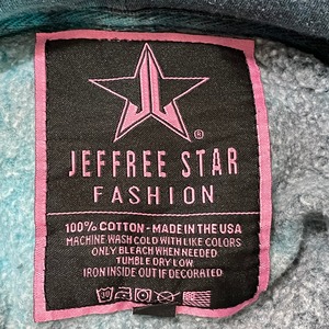 【Jeffree Star】USA製 タイダイ柄 ワンポイント プルオーバー パーカー フーディ メンズL アメリカ古着