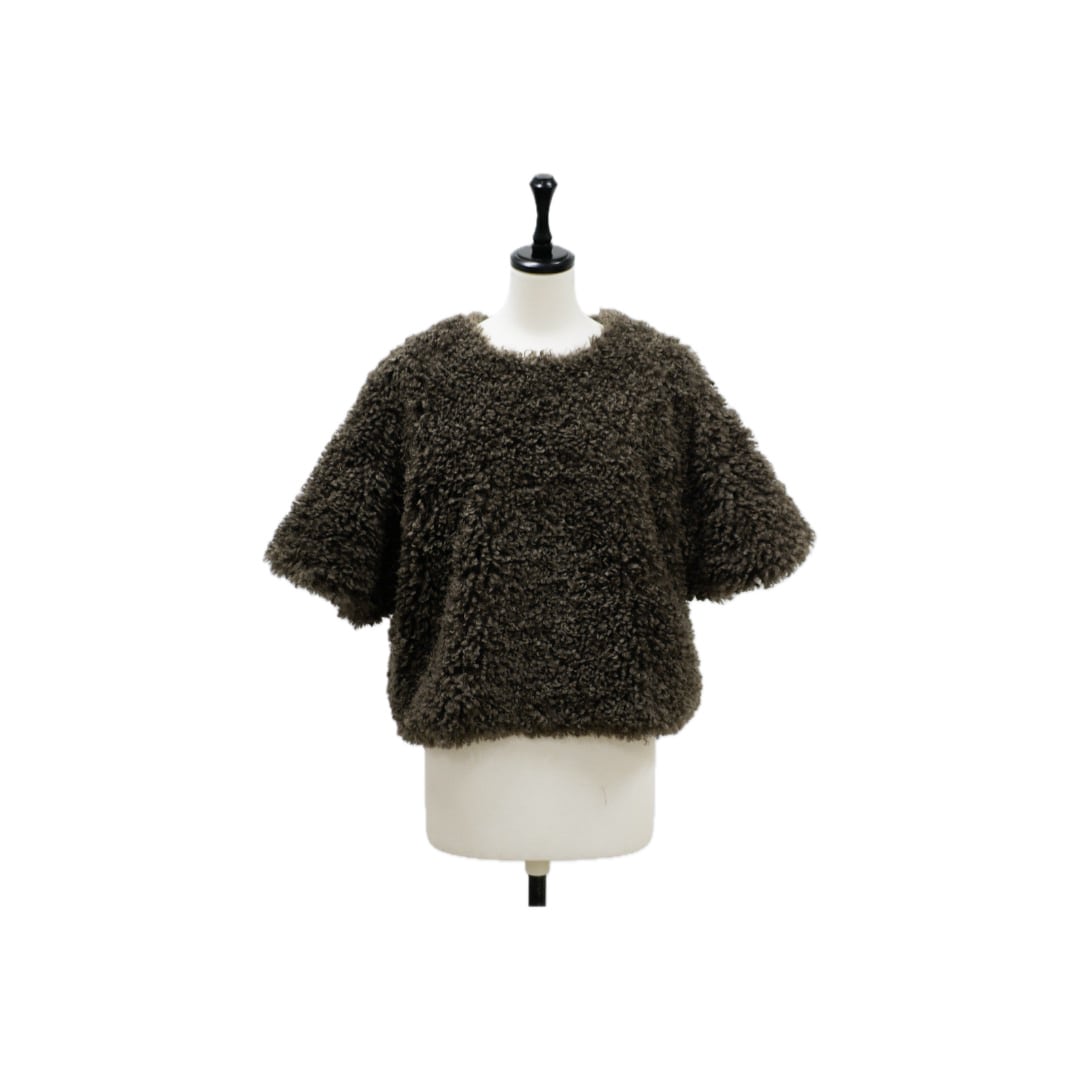 Sheep boa short sleeve tops