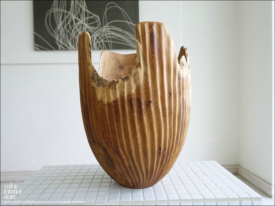 手作り プランツボウル プランターカバー 切り株 美品 木彫り オーダー