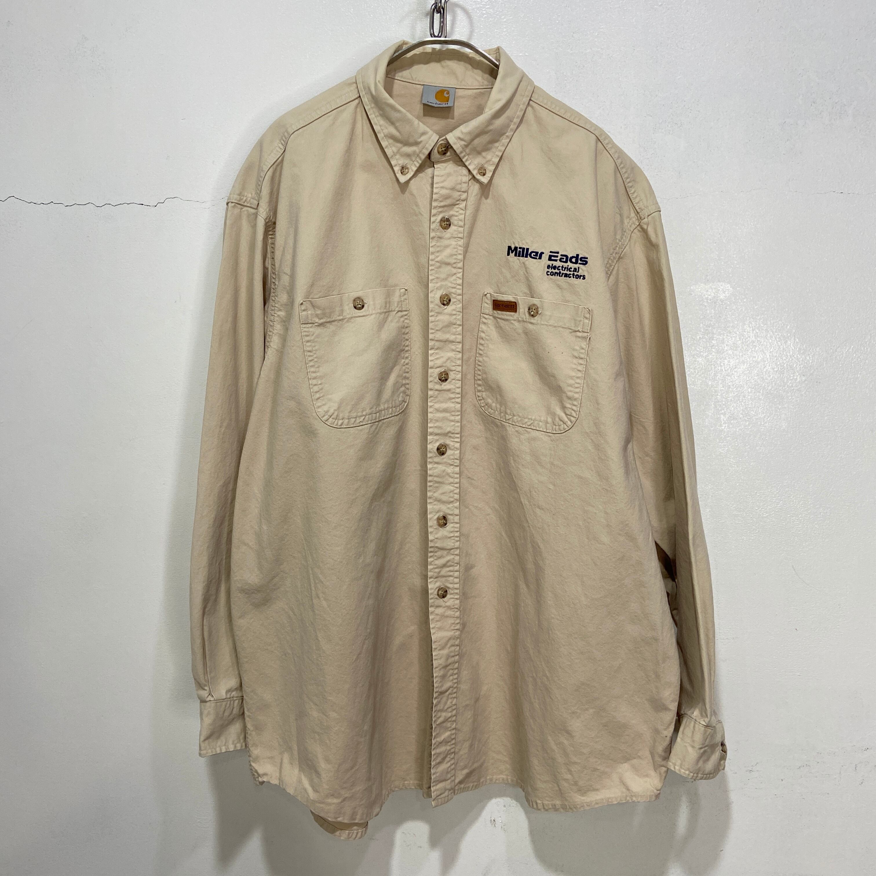 carhartt カーハート コットンツイルワークシャツ ベージュ XXL carhartt カーハート コットンツイルワークシャツ ベージュ XXL