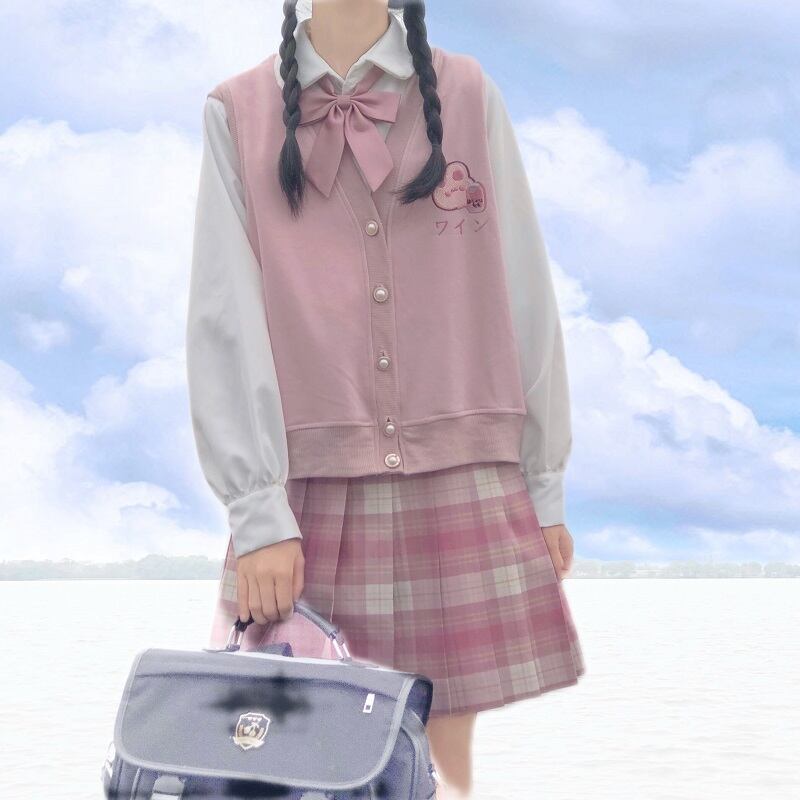 パールバックル刺繍スプリングオータムVネックブラウス 大人ガーリー スウィート キュート カジュアル 春物 秋物 真珠 萌量不足79404143932