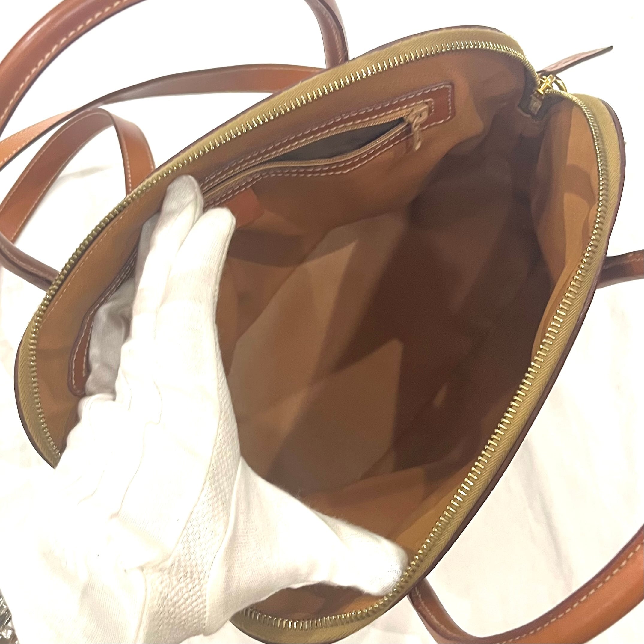 CELINE】セリーヌ マカダム柄 2WAYハンドバッグ／ブラウン／PVC×レザー