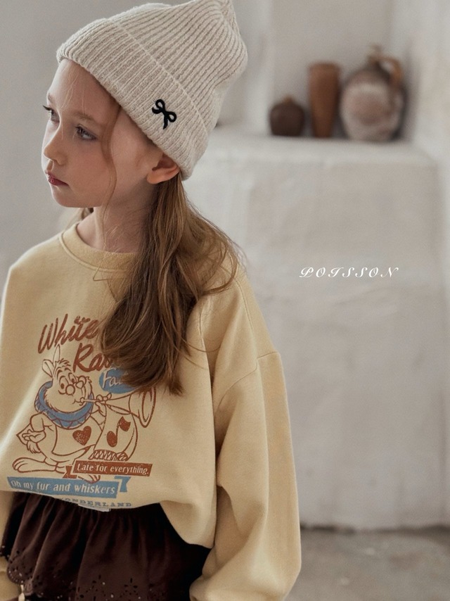 [即納S/M]≪POISSON≫Wonderland Vintage Sweatshirt butter yellow 14