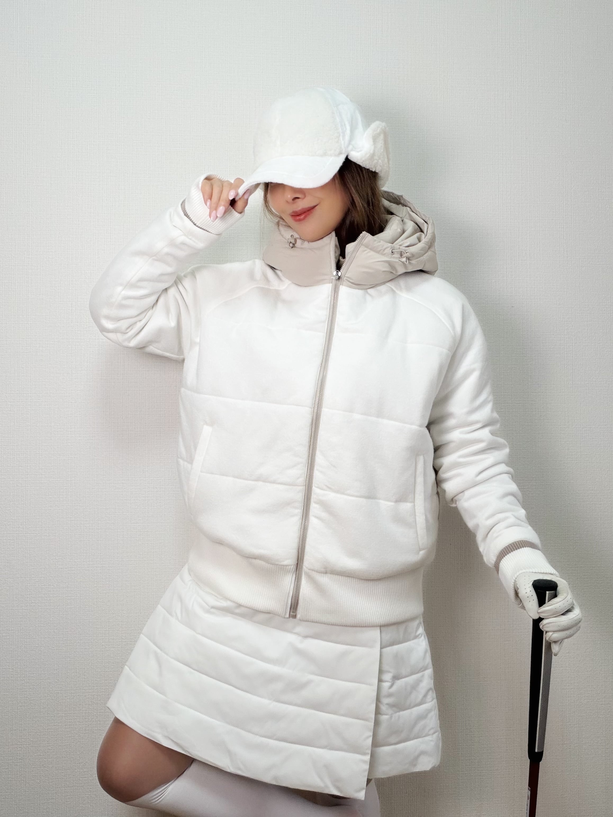 CERVAGOLF 3点セット 即納＊【セットアップ可能】cerva cardboard knit skirt (Green