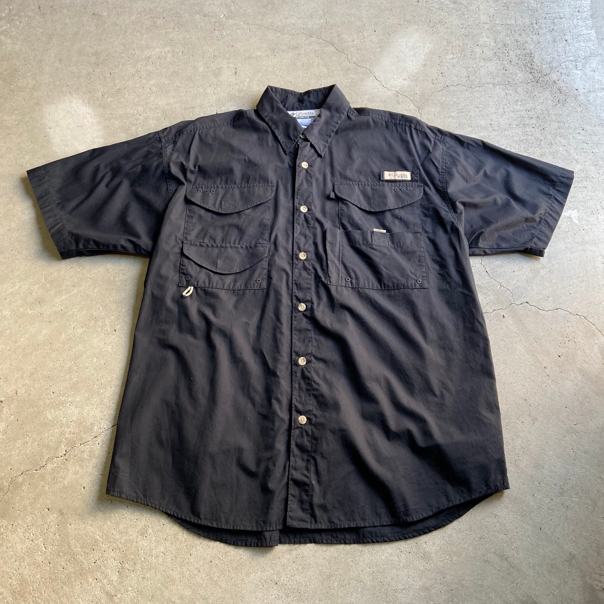 【美品】Columbia : PFG 半袖シャツ　ブラック M★コロンビア