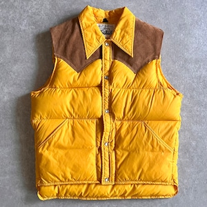 1970s  Wool Rich  Yellow Down Vest  M　G255