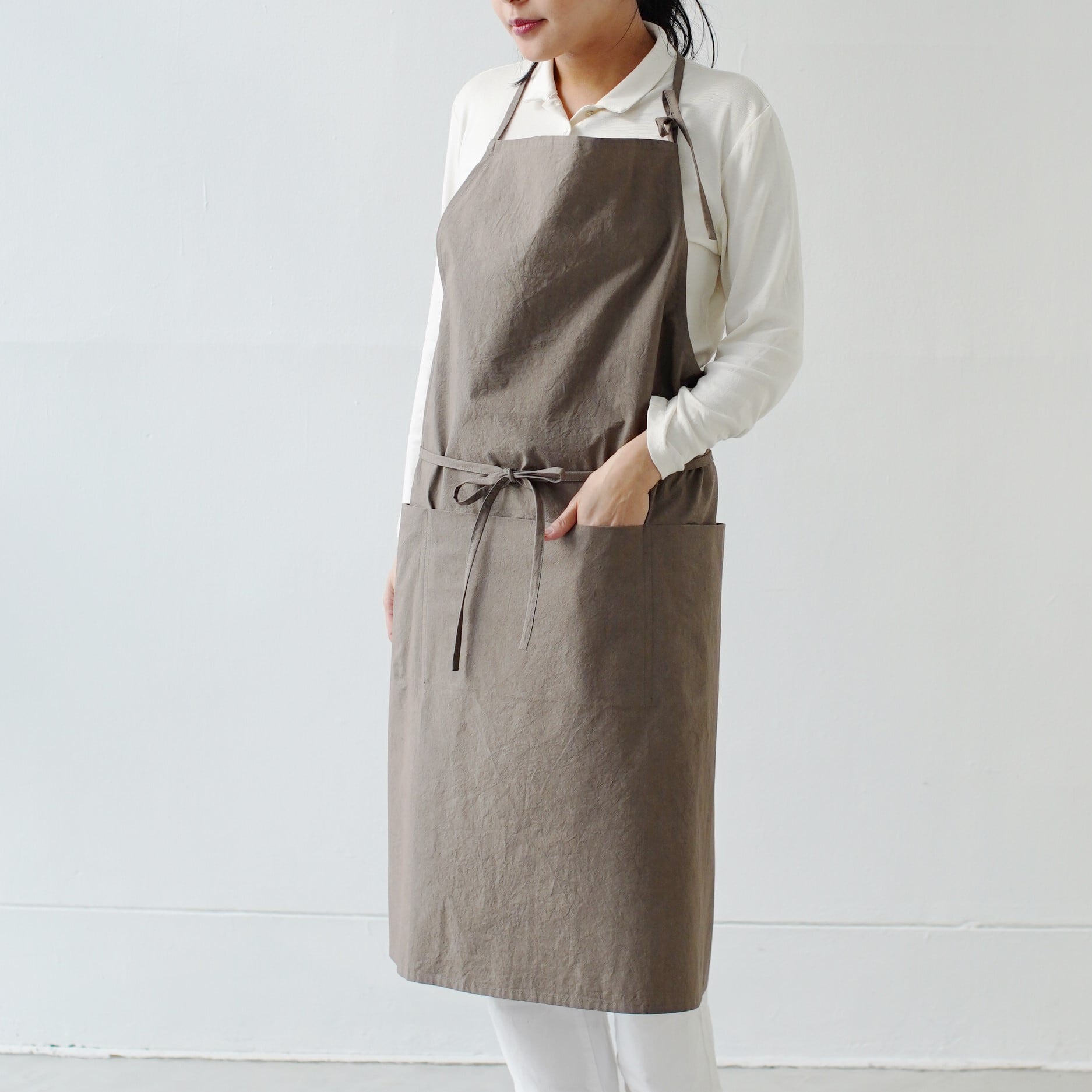 チムニーエプロン chimney apron / コットン cotton / brown・gray
