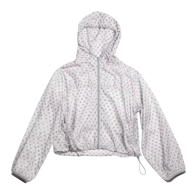 [Two Days off] polka-dot hooded lightweight outdoor jacket