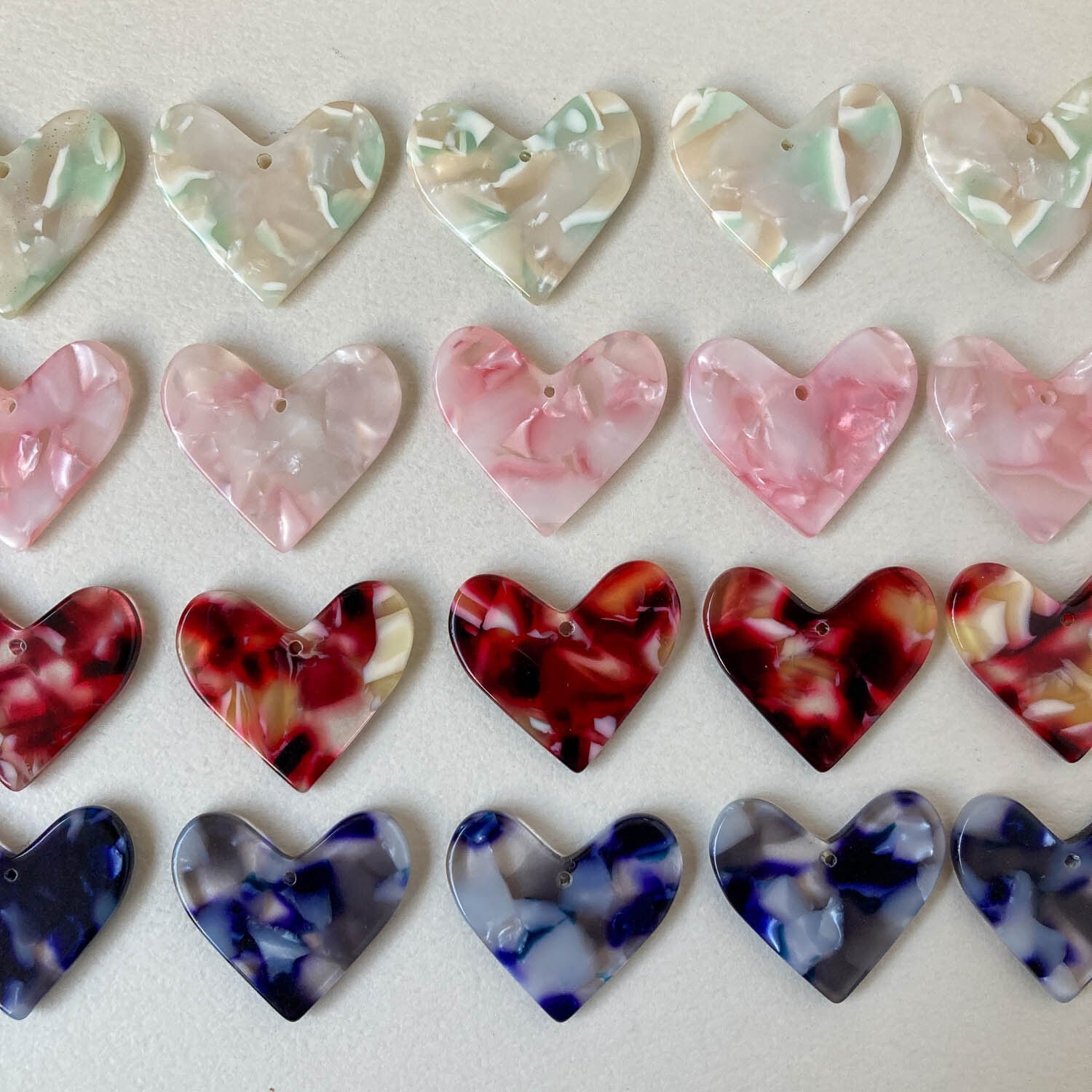 No.2233 ハート モチーフ パーツ ミックス30枚 ハート（Heart） | Dua-アクセサリーパーツショップ