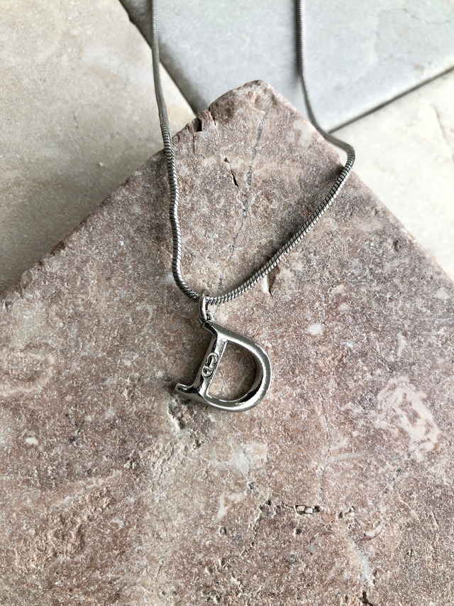 Christian Dior クリスチャン ディオール ネックレス シルバー Dモチーフ vintage ヴィンテージ オールド uxg4nx