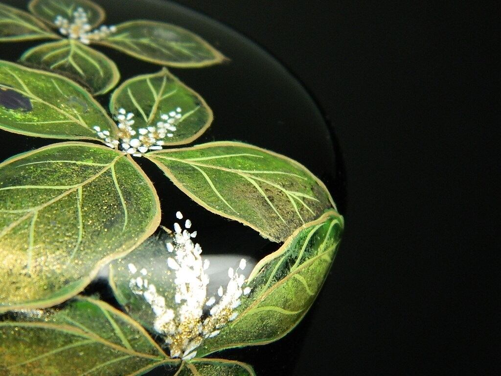 送料無料 茶道具 螺鈿 二人静蒔絵 中棗 木製本漆 亮斎 共箱 新品