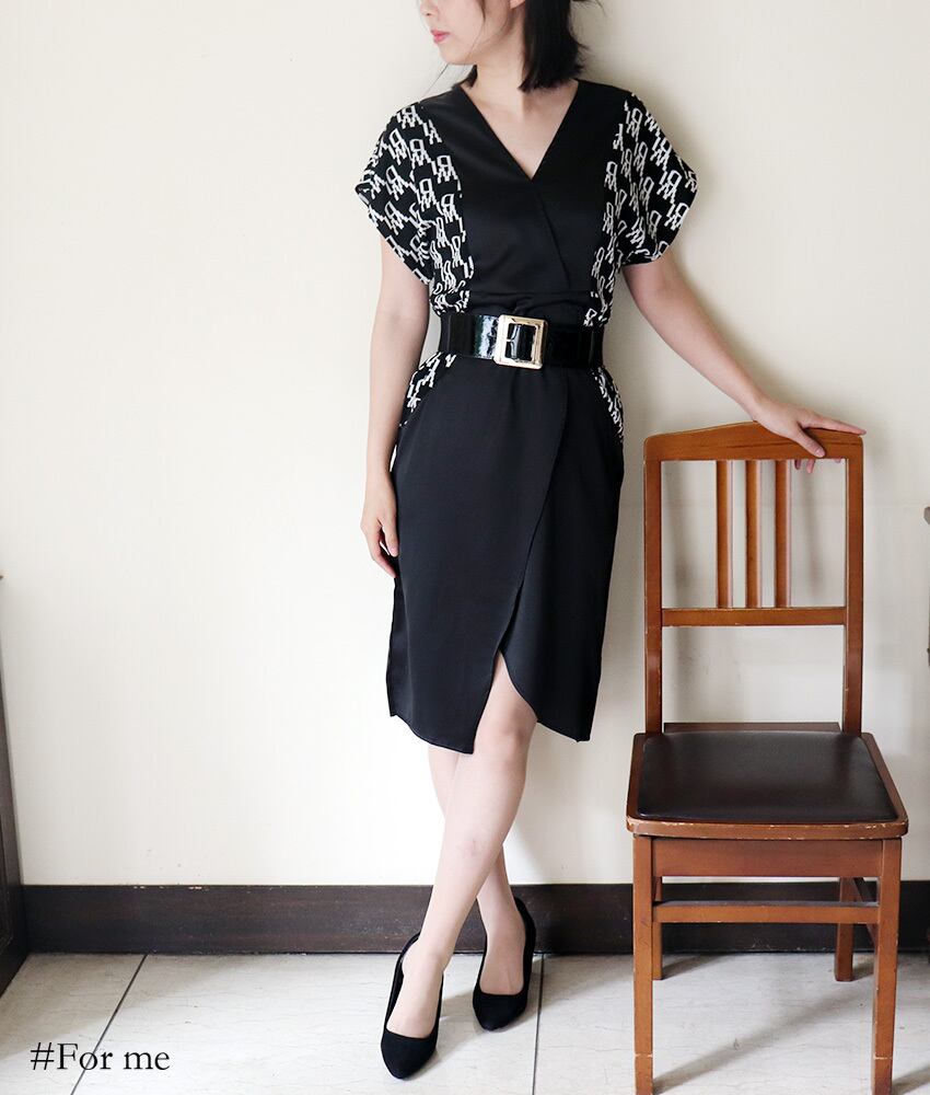 【新作入荷】サイドチェーン柄くるみ型ワンピース_e0002204010