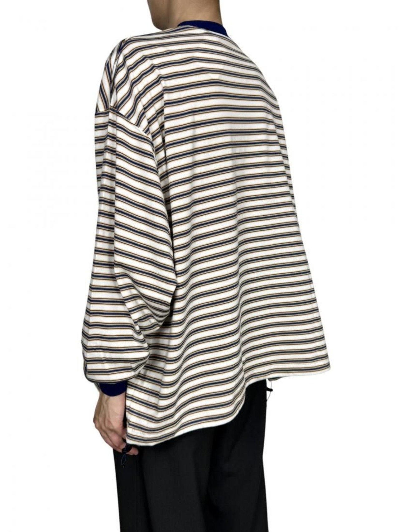 【is-ness】Balloon Border Long-sleeve T-Shirt