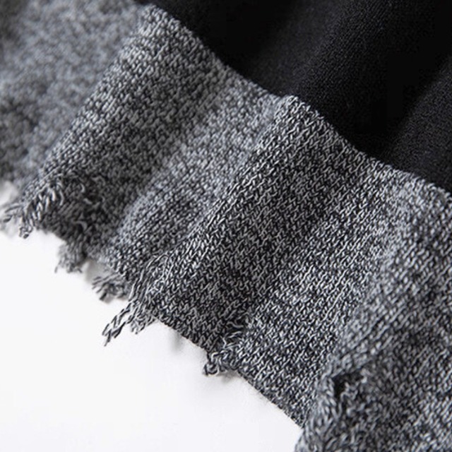 Contrast cuff hem knit top C1414