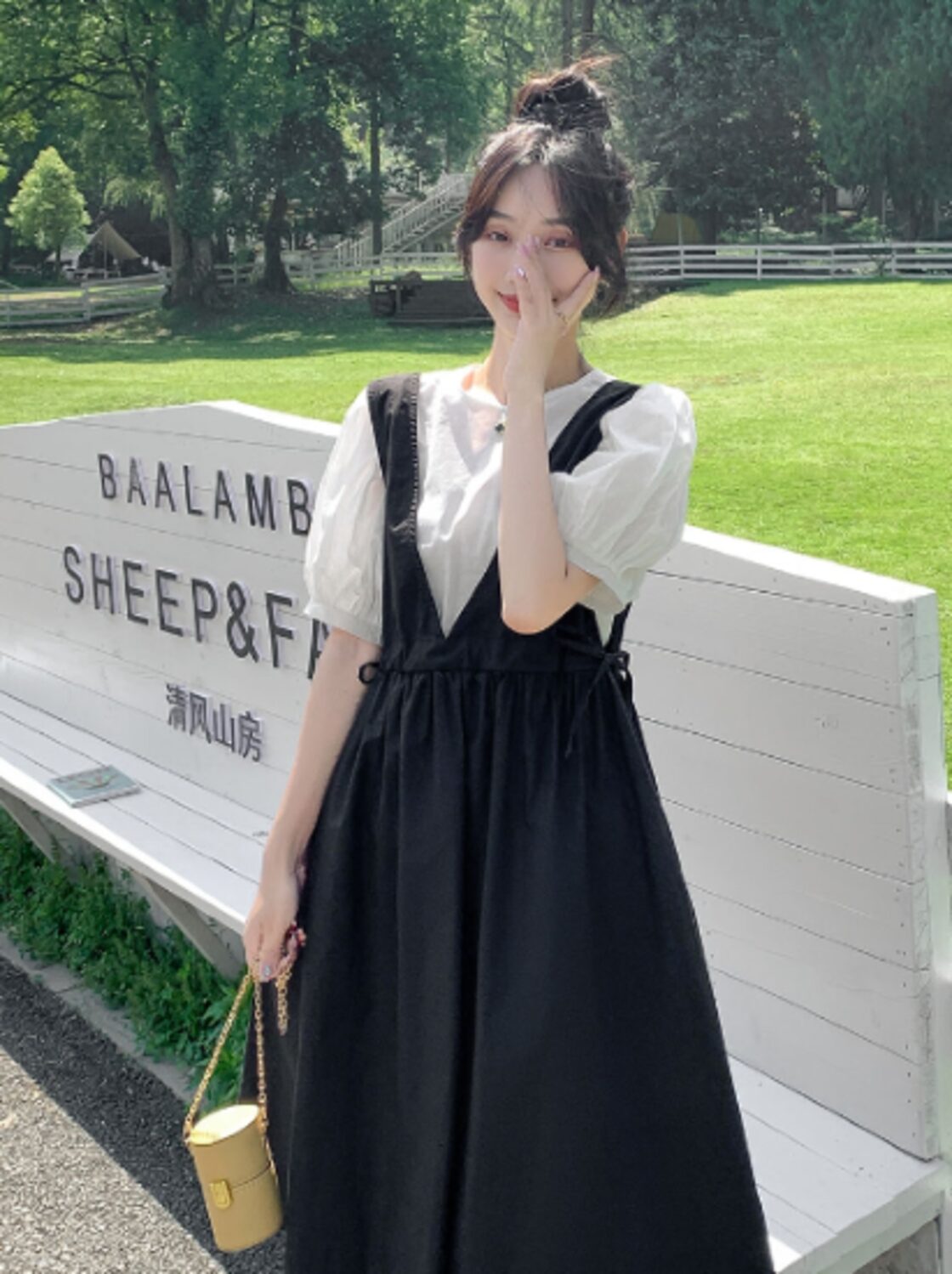 セットアップ レディース 半袖トップス パフスリーブ ノースリーブ