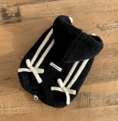 S/即納【DURANG RURANG】RIBBON BOA HOODIE JUMPER (Black)