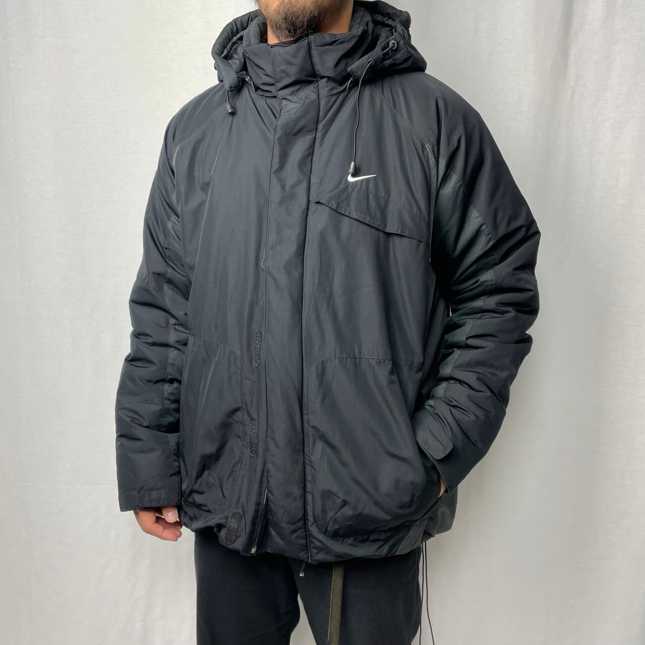 00s NIKE GRAY NYLON BLOUSON PARKA Y2K