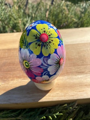 ペトリキウカ塗り　木製イースター・エッグ 7cm　ホメンコ作