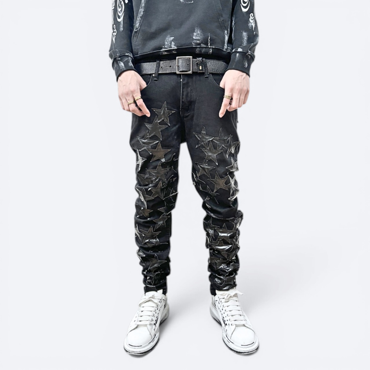 high street damage star denim【ES017】 - 1