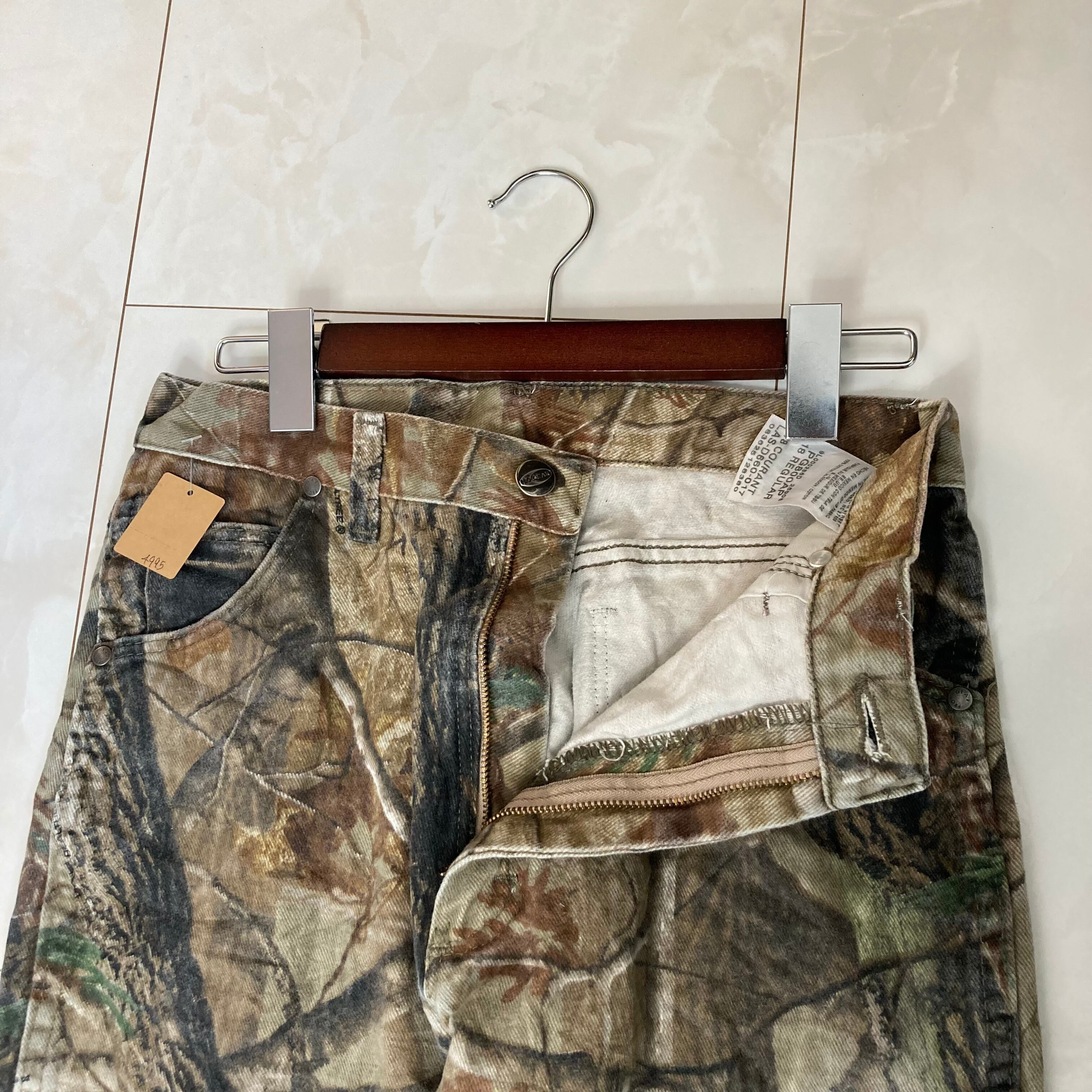 W29×L30】wrangler リアルツリーカモパンツ 革パッチ | 古着屋OLDGREEN