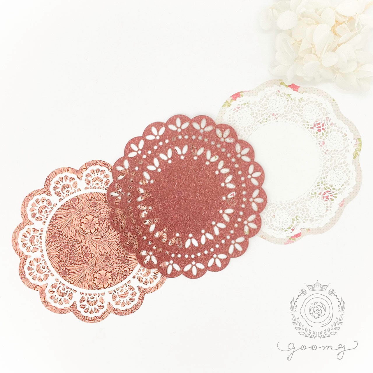 280   ＊レースペーパーRose 175mm アメリカレースペーパー クラシックローズ（8枚）DA-LPN024