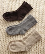 手編み機で編んだカシミヤウール靴下　(WOA-046)