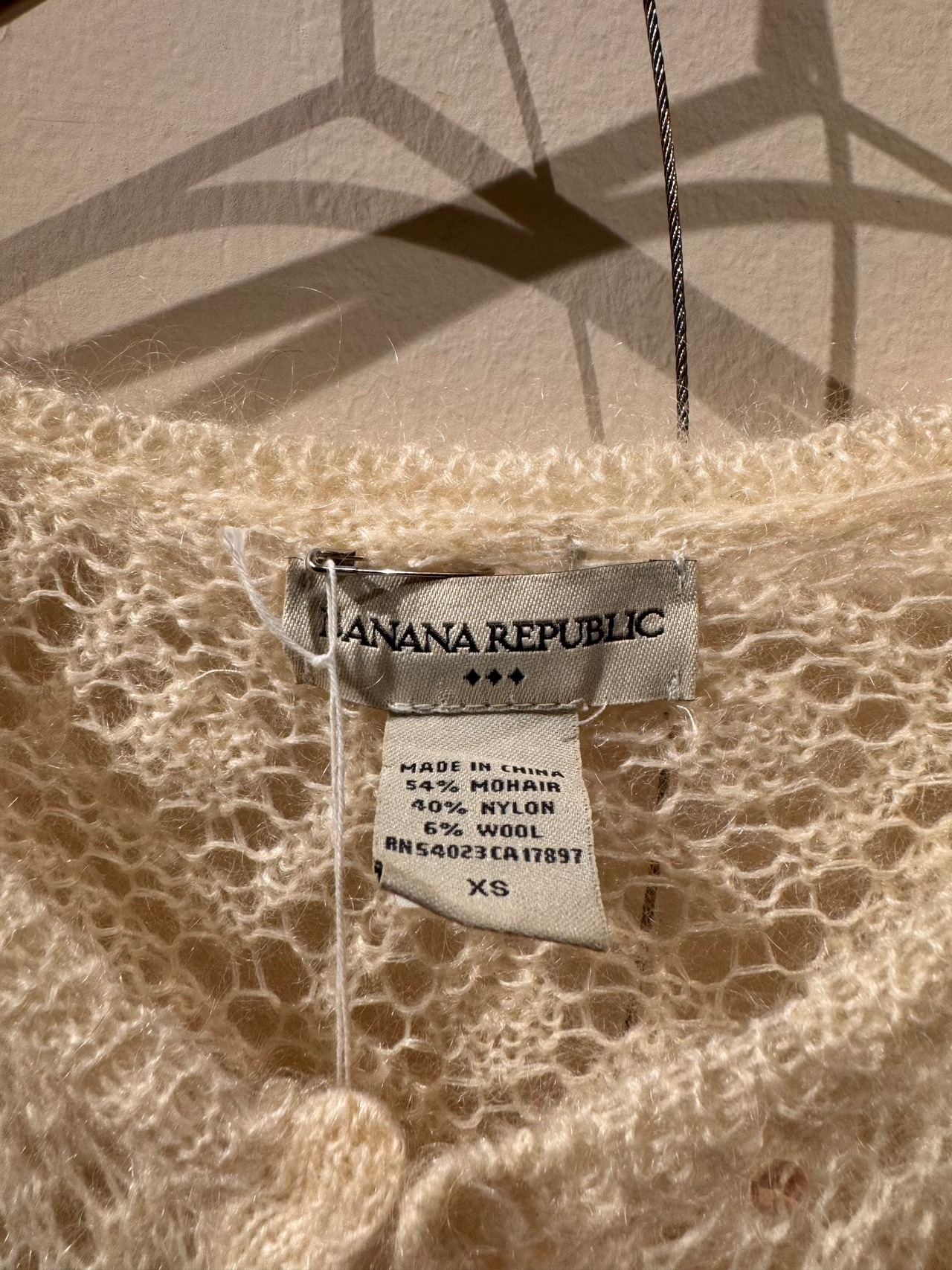 BANANA REPUBLIC Mohair Blend Openwork Cardigan